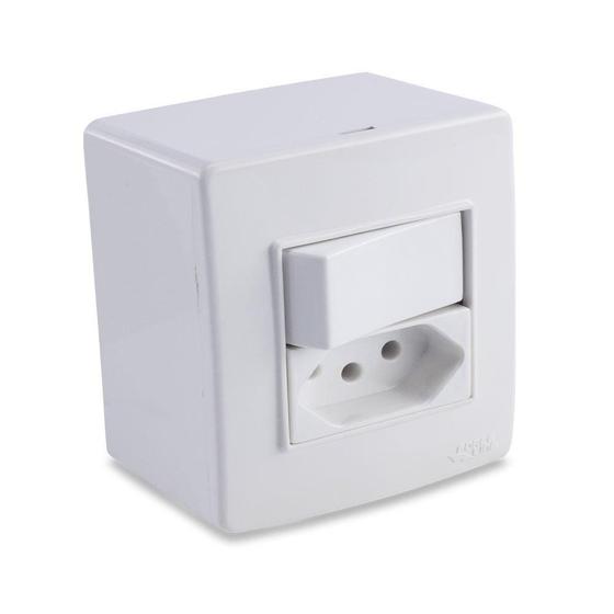 Conjunto de sobrepor 1 tomada e 1 interruptor force line Menor preço em Conjunto de sobrepor 1 tomada e 1 interruptor force line