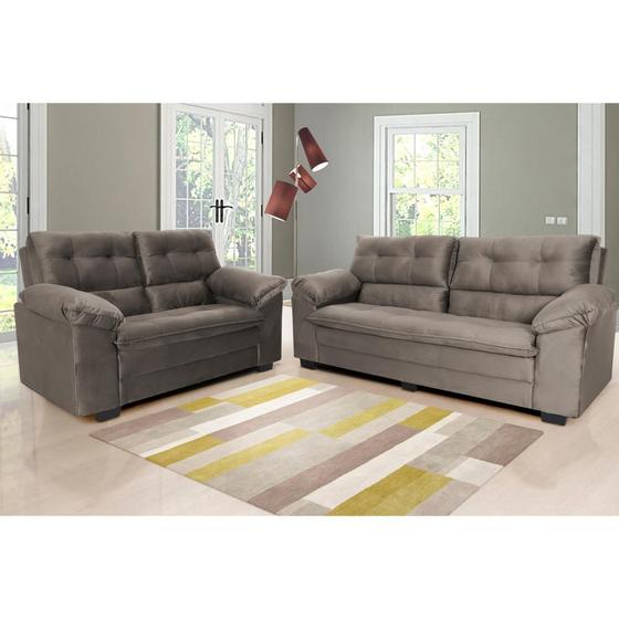 Conjunto de Sofás 2 e 3 Lugares Premium Hellen Conjunto de Sofás