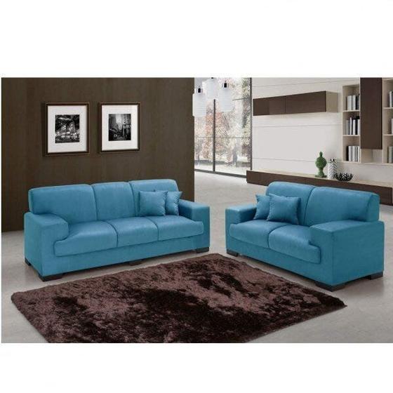 Imagem de Conjunto de Sofás 3 e 2 Lugares Realeza Espresso Móveis