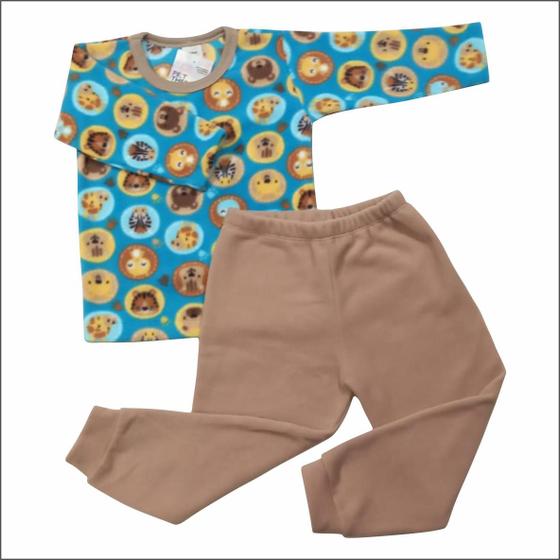 Imagem de Conjunto de soft /pijamas quentinho para o inverno .tam 1 ao 4 anos .