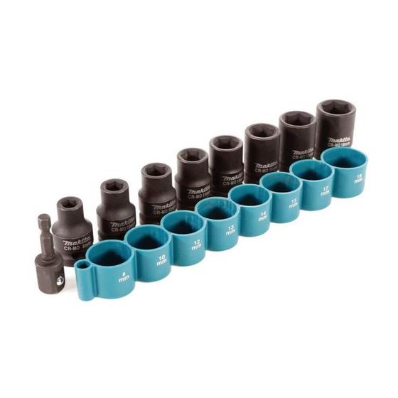 Imagem de Conjunto de Soquetes de Impacto 1/2" com 9 Peças Makita B-54645