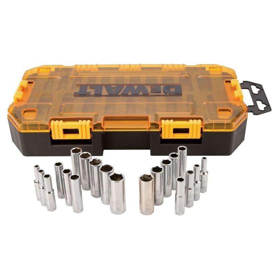 Imagem de Conjunto de Soquetes Deep Socket DEWALT 20 peças 1/4" - Métrica e SAE (DWMT73811)