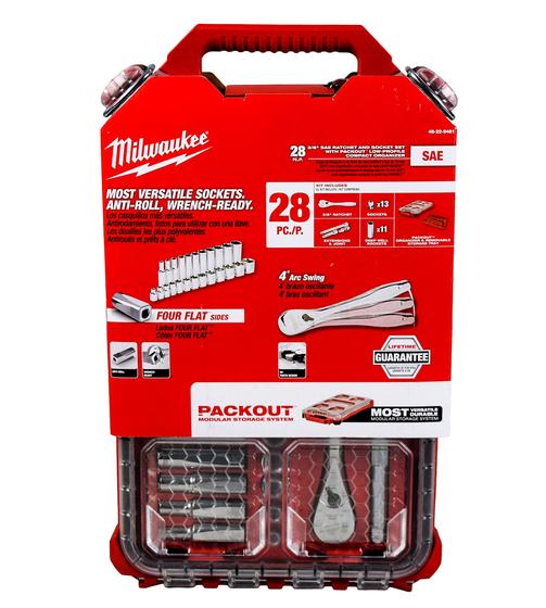 Imagem de Conjunto de soquetes Milwaukee 48-22-9481 28 peças 3/8" Drive SAE