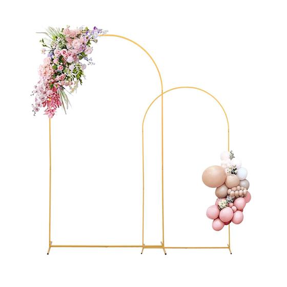 Imagem de Conjunto de suportes Backdrop Arch yumiaohe 2 (2,2 m+1,8 m) em metal dourado