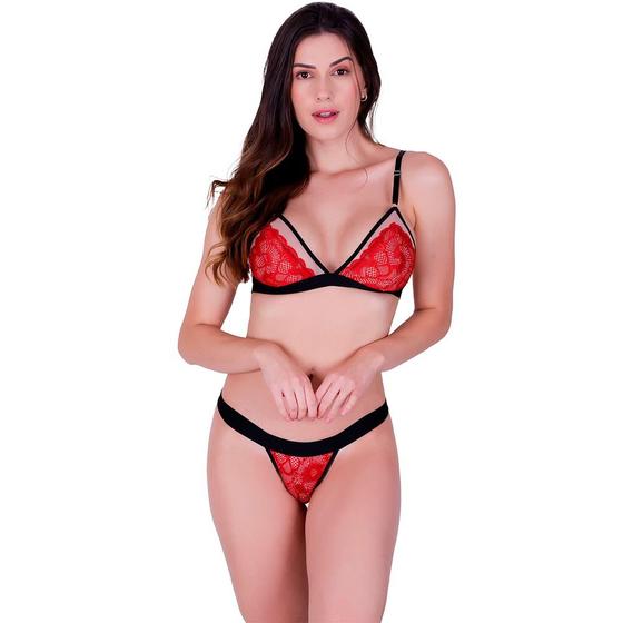 Imagem de Conjunto de Sutiã Sem Bojo e Calcinha Modelo Fio