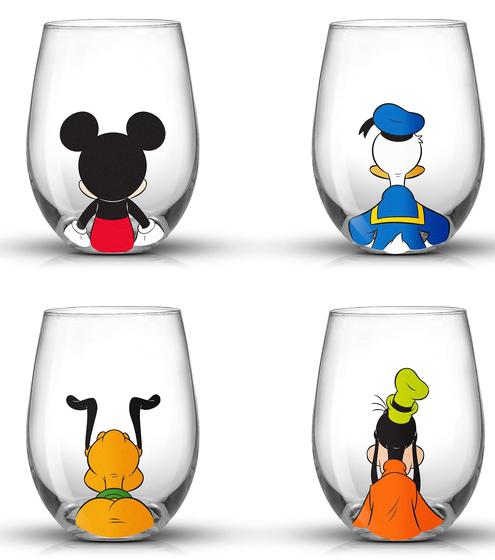 Imagem de Conjunto de taças de vinho sem haste JoyJolt Disney Mickey Mouse 450 ml