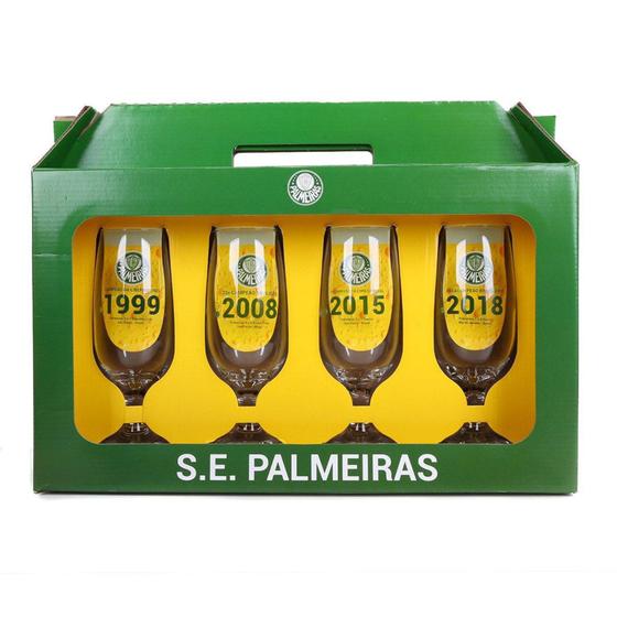 Imagem de Conjunto de Taças Palmeiras Allmix Floripa 300 ml - 4 Unidades