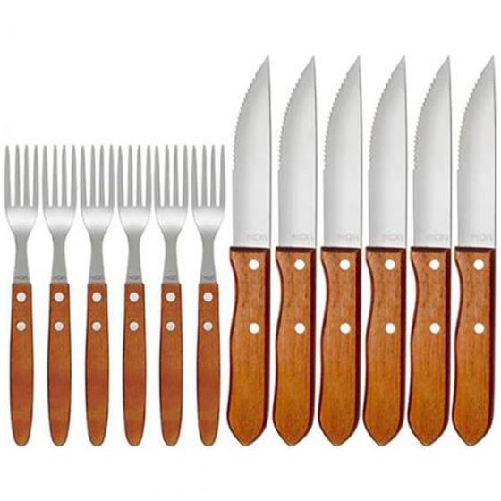 Conjunto de Talheres para Churrasco 12 Peças 3931 - Mor Menor preço em Conjunto de Talheres para Churrasco 12 Peças 3931 - Mor