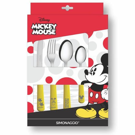 Conjunto de Talheres Simonaggio Disney Mickey 24 Pçs - Amarelo Menor preço em Conjunto de Talheres Simonaggio Disney Mickey 24 Pçs - Amarelo