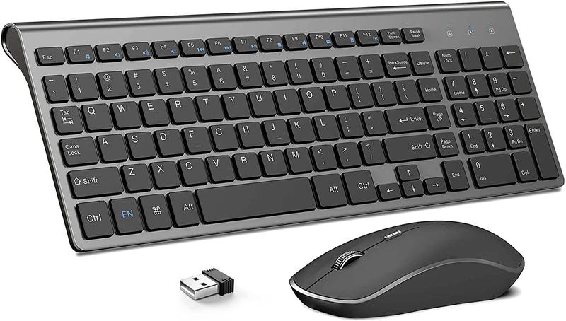 Imagem de Conjunto de Teclado e Mouse Sem Fio JOYACCESS 2.4G - Preto e Cinza