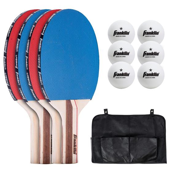 Imagem de Conjunto de tênis de mesa Franklin Sports para 4 jogadores com remo e bola