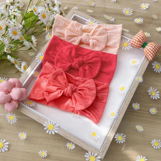 Imagem de Conjunto de Tiaras de Laço para Bebês e Meninas - Bandanas Elásticas e Turbantes