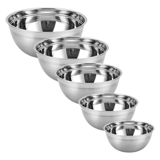 Imagem de Conjunto de Tigelas Bowl  Multiuso em Aço Inox 5 Peças