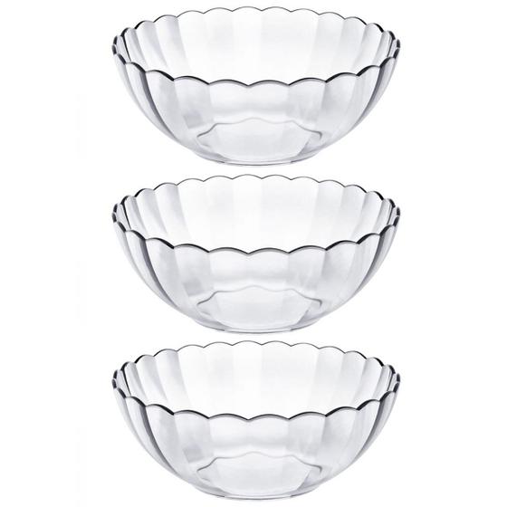 Imagem de Conjunto De Tigelas Redondas Marinex Bella 3 Peças Bowls De Vidro 1 Litro