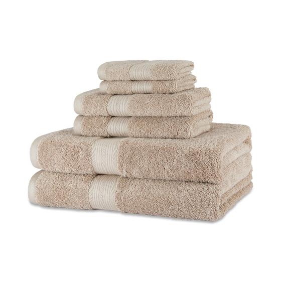 Imagem de Conjunto de toalhas Amazon Basics de algodão orgânico, 6 peças, cinza