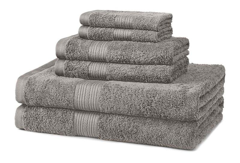 Imagem de Conjunto de Toalhas Amazon Basics Oversize 6 Peças - 100% Algodão - Cinza