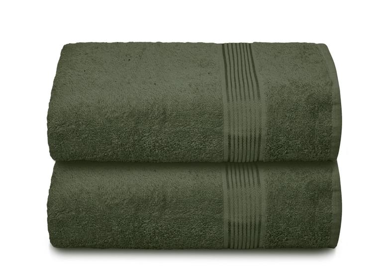 Imagem de Conjunto de Toalhas de Banho Belizzi Home Cotton - 2 Unidades (70x140cm) - Verde Oliva