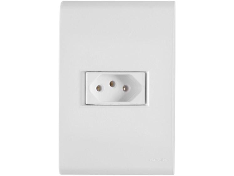 Imagem de Conjunto de Tomada 2P + T Simples 4x2 10A - Tramontina Liz Branco