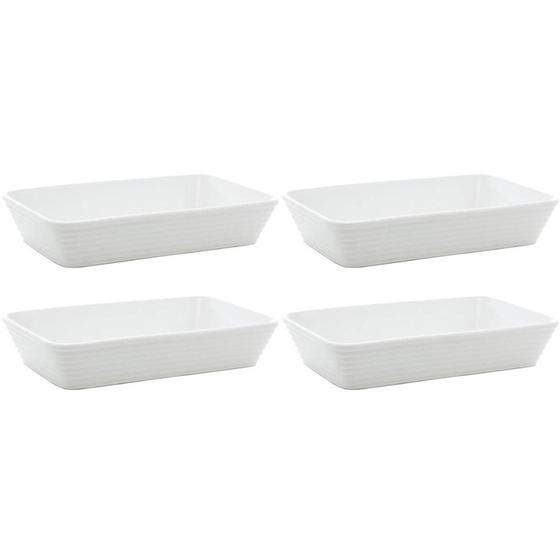 Imagem de Conjunto de Travessas de Porcelana Lyor Linea 1L Brancas 4 P