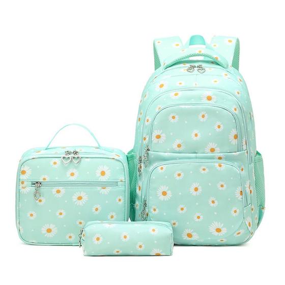 Imagem de Conjunto de três peças da mochila impressa fresca, saco de escola para