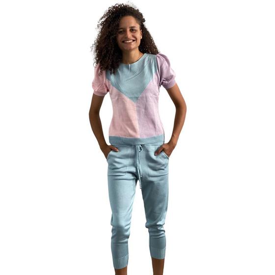 Imagem de Conjunto de Tricot Modal Blusa Princesa e Calça Jogger Lança