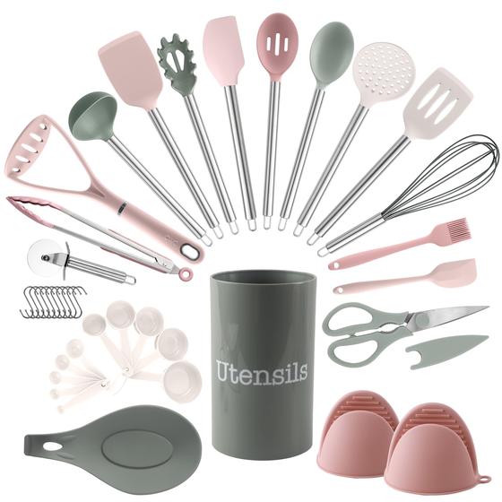 Imagem de Conjunto de utensílios COOK WITH COLOR Silicone 38 peças para utensílios de cozinha