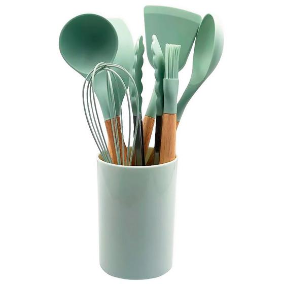 Imagem de Conjunto de Utensílios de Cozinha 8 pçs Verde Claro - HC8429151 - Fratelli