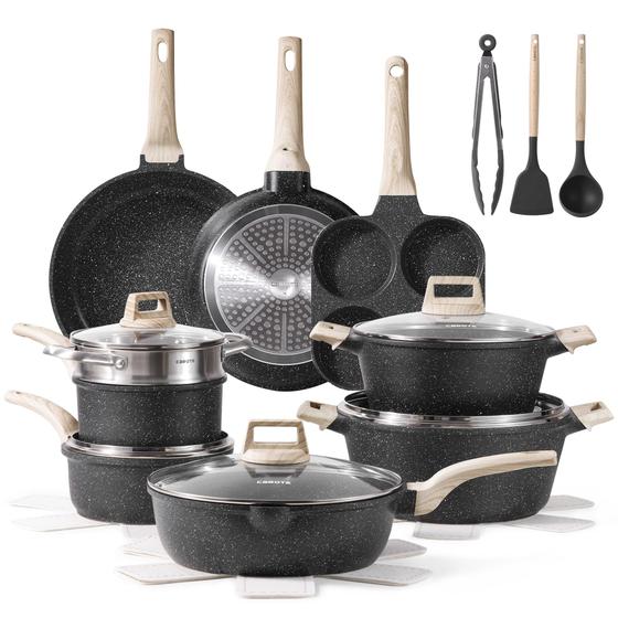 Imagem de Conjunto de Utensílios de Cozinha CAROTE Black Granite Induction - 21 Peças