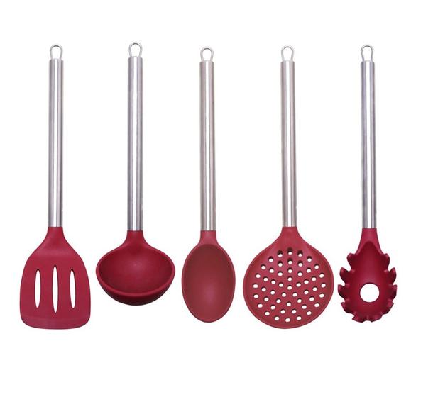 Imagem de Conjunto de Utensílios em Silicone 5 Peças Inox Premium - Yazi