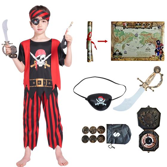 Imagem de Conjunto de vestidos Costume Lingway Toys Pirate Role Play, 8 peças de 3 a 4 anos