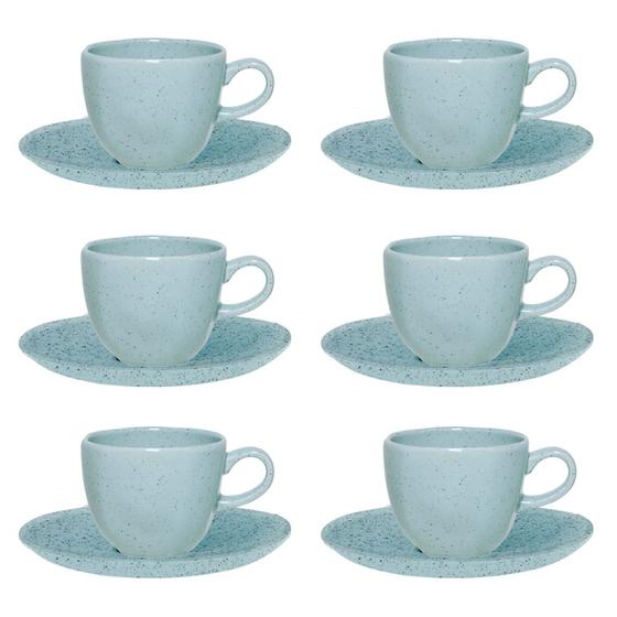 Imagem de Conjunto de Xícara de Chá com Pires 06 Peças Blue Bay Oxford