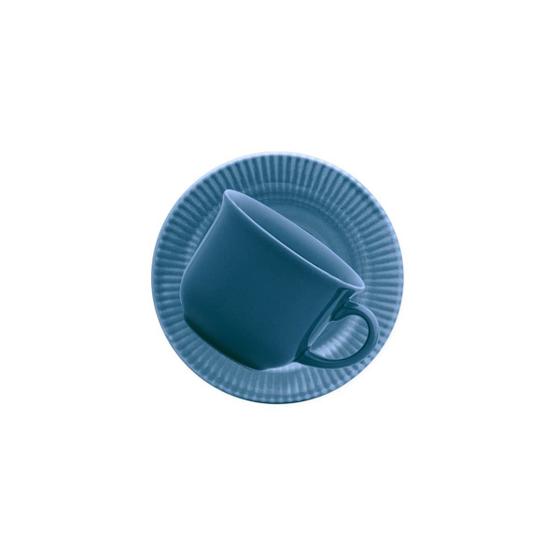 Imagem de Conjunto de Xícaras Com Pires 06 Peças 200ml Canelé Azul Biona