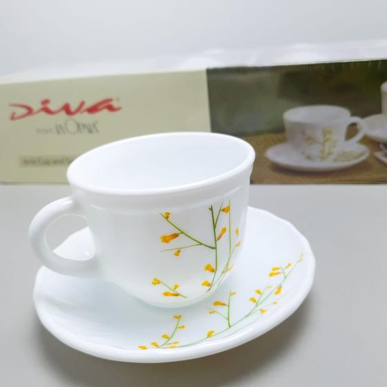 Menor preço em Conjunto de Xícaras estampado Tulip c/ 06 und - Opaline 