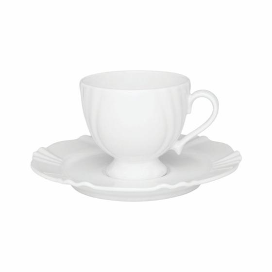 Imagem de Conjunto De Xícaras Para Chá Com Pires Em Porcelana Soleil Com 12 Peças 200ml Oxford