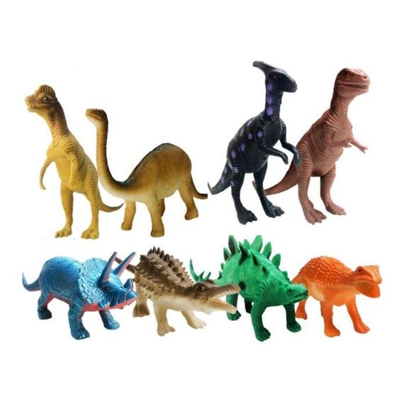 Imagem de Conjunto Dino Rex 8 peças Animais Jurassic Park - Miniatura Infantil Pre Historica Safari Criança