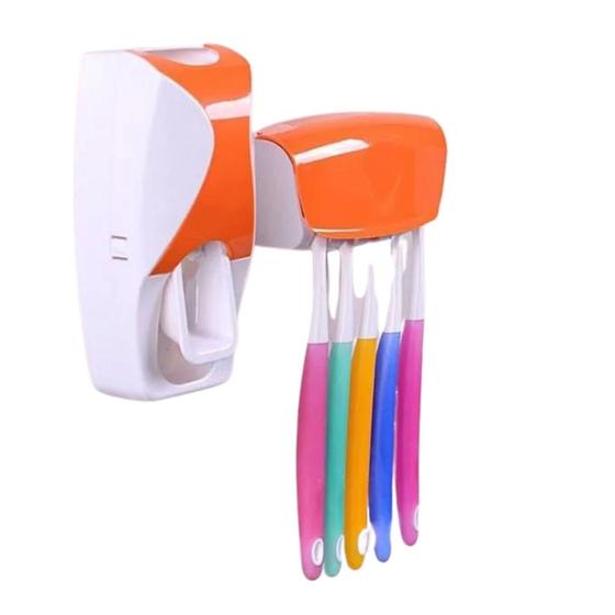 Conjunto Dispenser Aplicador Pasta Dente Creme Dental Suporte Escovas