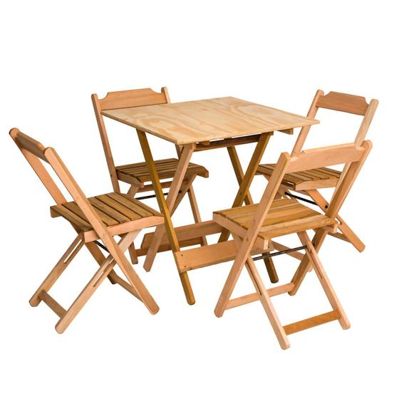 Conjunto Dobrável De Mesa 70x70 Com 4 Cadeiras Menor preço em Conjunto Dobrável De Mesa 70x70 Com 4 Cadeiras
