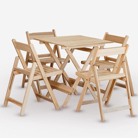 Imagem de Conjunto Dobrável De Mesa 70x70 Com 4 Cadeiras
