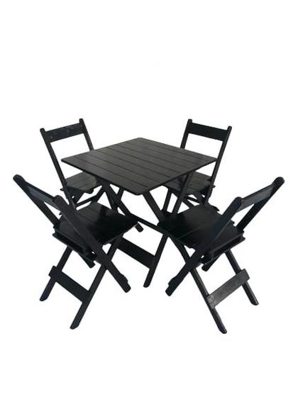 Imagem de Conjunto Dobrável de Mesa com 4 cadeiras - Preto