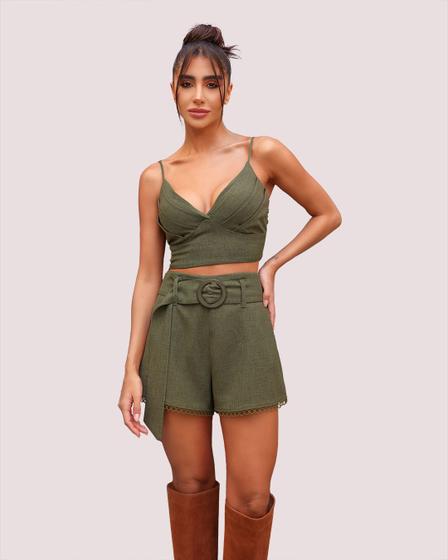 Imagem de Conjunto Dot Clothing Shorts com Cinto Verde