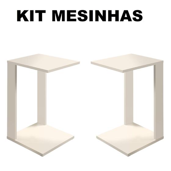 Imagem de Conjunto Duas Mesinhas Lateral Para Decoração Desing Retro