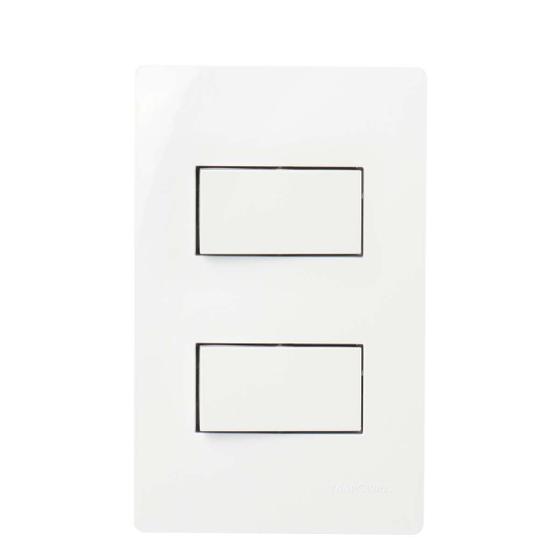 Imagem de Conjunto duplo 1 Interruptor Simples + 1 Interruptor Paralelo Infiniti Branco Margirius