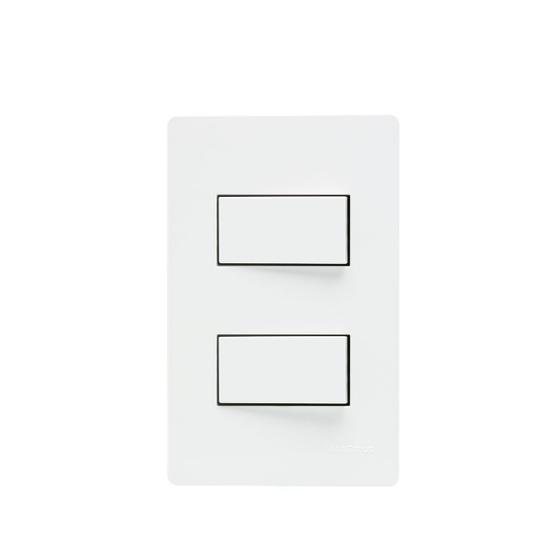 Imagem de Conjunto duplo 4x2 2 Interruptor Simples  10A Branco Infiniti Margirius
