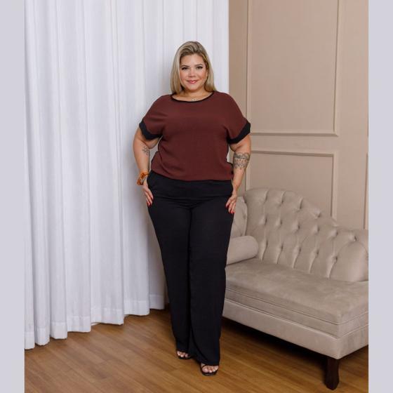 Imagem de Conjunto Dyze Verão Blusa Manga Curta e Calça Plus Size