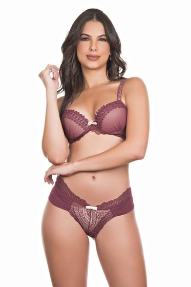 Imagem de Conjunto em tule com alça rendada e detalhes em guipir