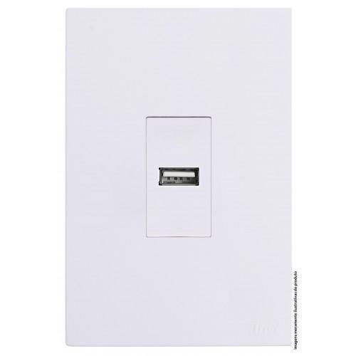 Imagem de Conjunto Entrada Usb 2A Vertical 4X2 Branco Brg11396-4Br