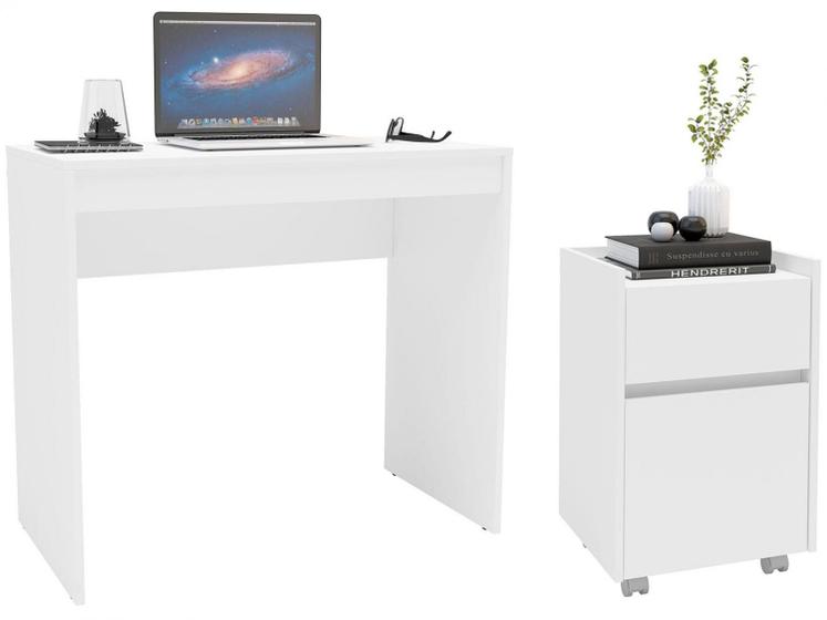 Conjunto EscritórioHome Office Politorno - Cajamar Mesa e Gaveteiro 2 Peças