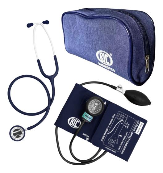 Conjunto Esfigmomanômetro + Estetoscópio Bic Innova Plus Medir Pressão ...