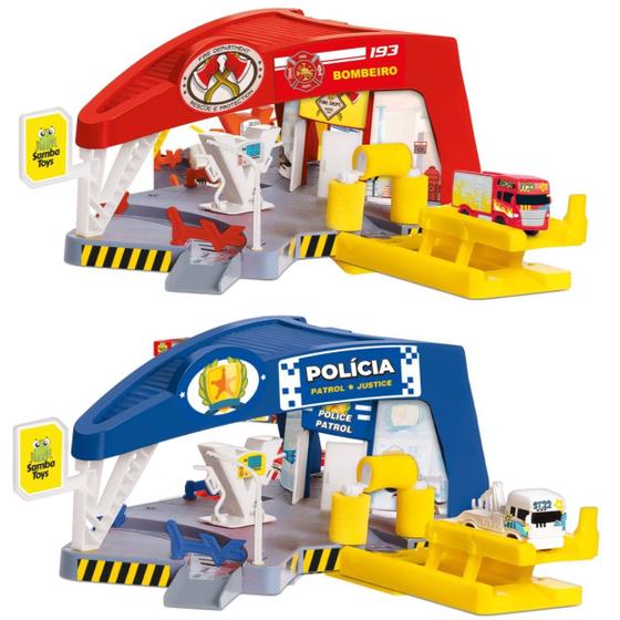 Imagem de Conjunto Estação De Resgate Bombeiros e Policial Samba Toys