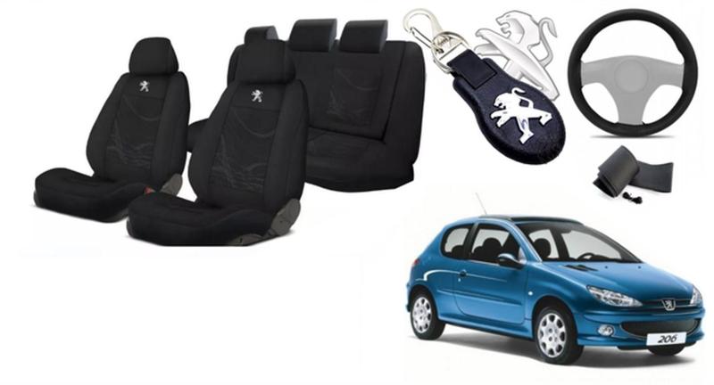 Imagem de Conjunto Estilo Peugeot 206 96-16 +(Capa Volante) + Chaveiro